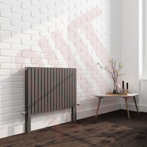 820mm(w) x 800mm(h) Axim Double Horizontal Anthracite Floor Standing Radiator (17 x 2 Sections)
