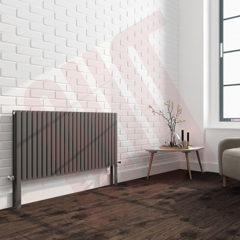 1200mm(w) x 800mm(h) "Axim" Horizontal Anthracite Radiator