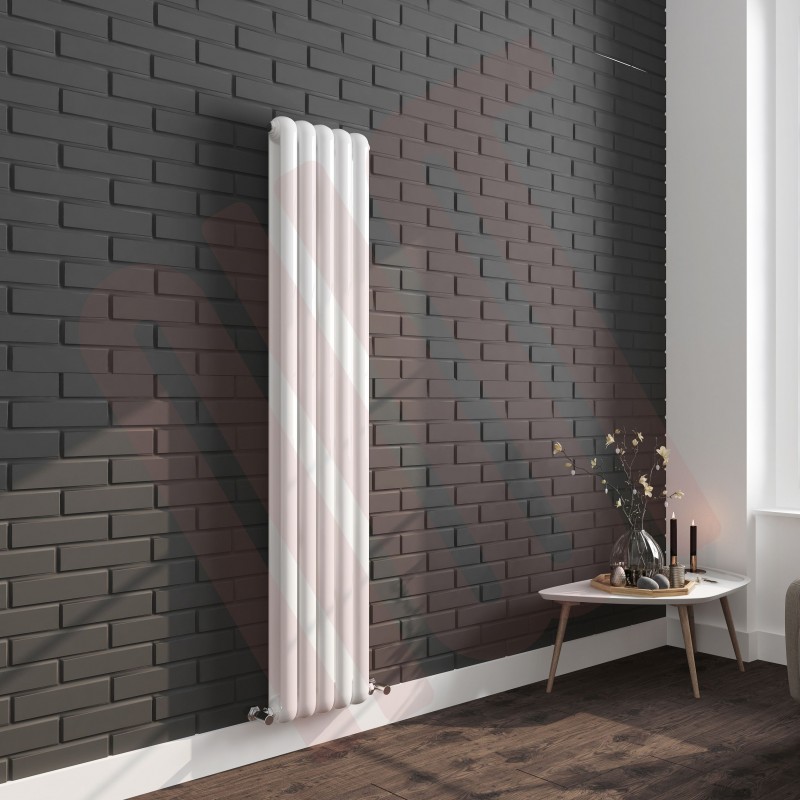 1800mm (h) x 318mm (w) Elias White Vertical Radiator 