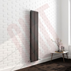 318mm (w) x 1800mm (h) Elias Anthracite Vertical Column Radiator (5 Sections)