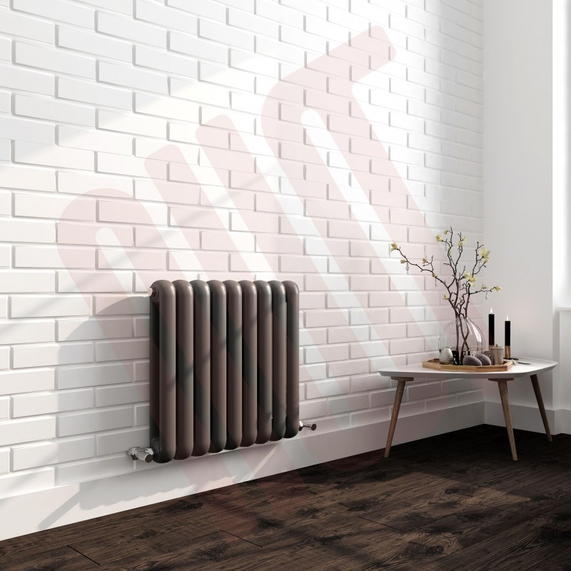 556mm (w) x 600mm (h) Elias Anthracite Vertical Column Radiator (9 Sections)