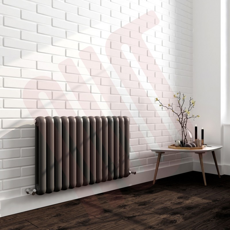 853mm (h) x 600mm (w) Elias Anthracite Horizontal Column Radiator (14 Sections)