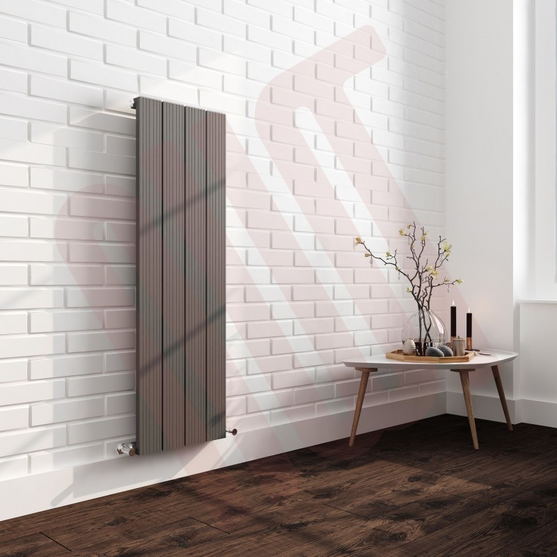 375mm (w) x 1200mm (h) "Newborough" Anthracite  Aluminium Radiator