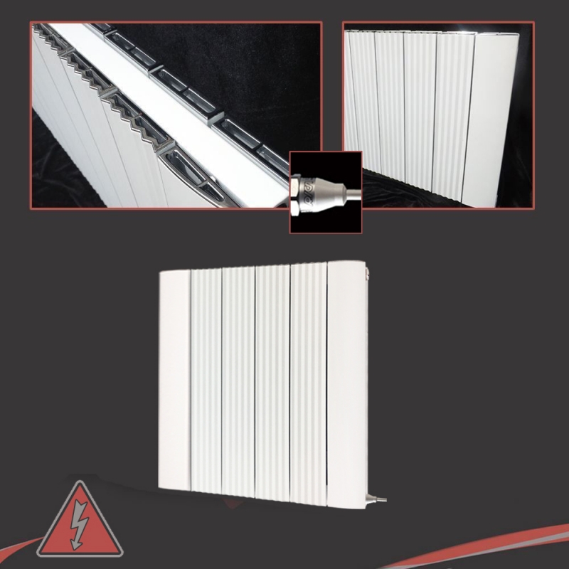 "Cariad" White Horizontal Double Panel Electric Aluminium Radiators (3 Sizes - Single Heat)