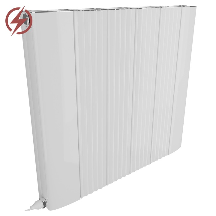 Cariad White Horizontal Double Electric Aluminium Radiators