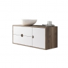 "Kompass" 1000mm(w) x 480mm(h) x 450mm(d) Oak & White 2 Drawer 1 Door Wall Hung Unit