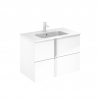 "Onix" 810mm(w) x 585mm(h) x 460mm(d) Gloss White 2 Drawer Wall Hung Vanity Unit