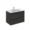 "Vitale" 810mm(w) x 588mm(h) x 460mm(d) Urban Grey 2 Drawer Vanity Unit Wall Hung