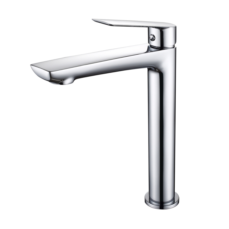 "Sleek Chrome Tall Basin Mixer Tap (Includes Click-Clack Waste)
