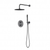 "Mineral" Brushed Steel Round Shower Pack