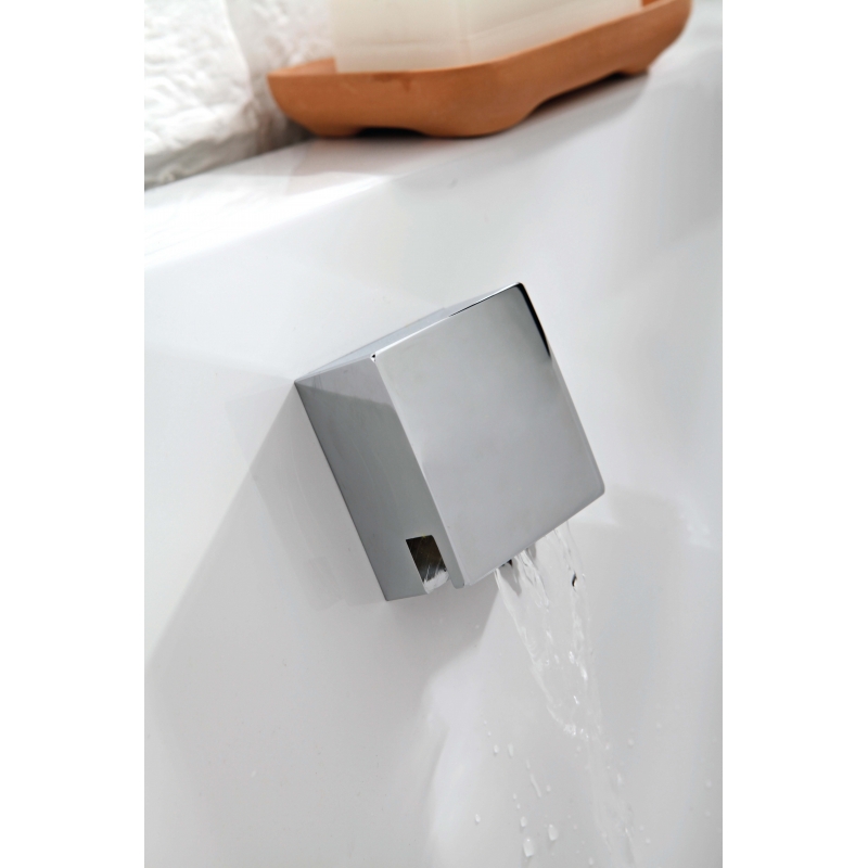 Chrome "Cascade" Square Bath Filler