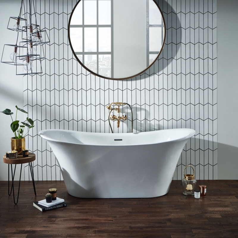 Holborn "Bow" 1800mm(L) x 800mm(W) Traditional Freestanding Twin Skinned Double-Ended Bath