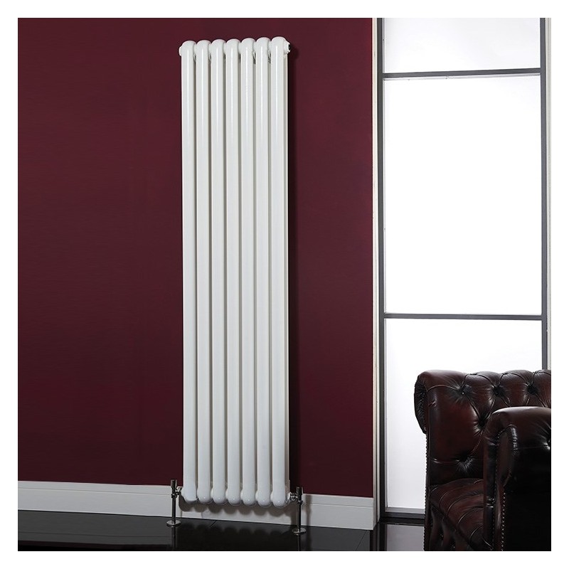 1800mm (h) x 437mm (w) Elias White Vertical Radiator 