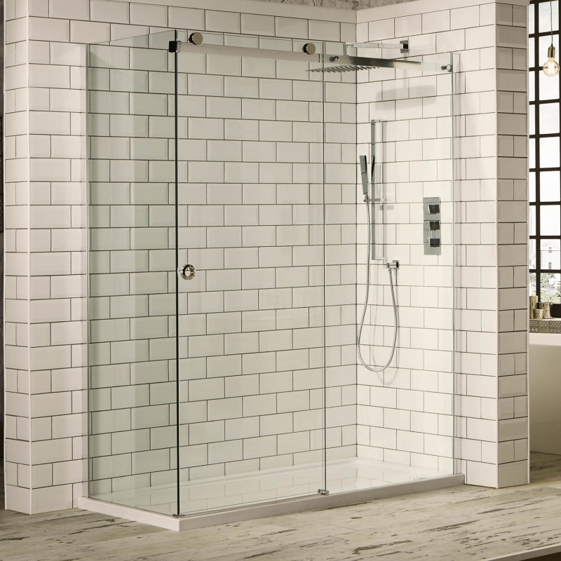 1200mm To 1700mm(W) x 2000mm(H) Sphere Chrome Sliding Shower Enclosure (Toughened Glass)