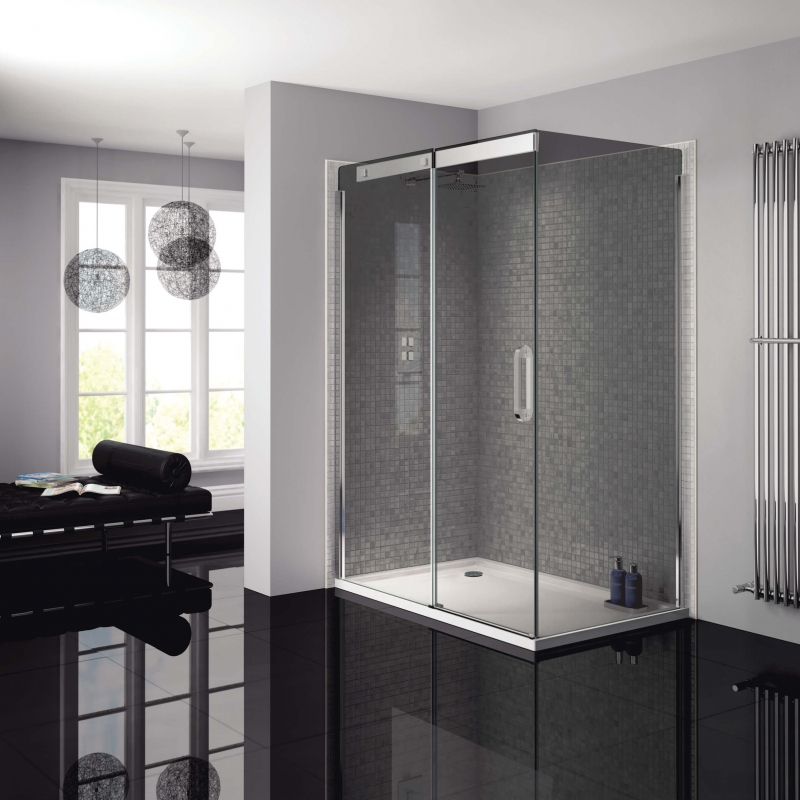 "Prestige" Chrome with Smoked Glass Shower Door 1200mm To 1400mm(W) x 2000mm(H) Left/Right Handed (2 Sizes)