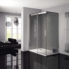 1200mm To 1400mm(W) x 2000mm(H) "Prestige" Chrome with Smoked Glass Shower Enclosure (Toughened Glass, Left or Right Handed)