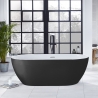 Graphite "Summit" 1680mm(L) x 570mm(W) Matt Black Freestanding Twin Skinned Double-Ended Bath