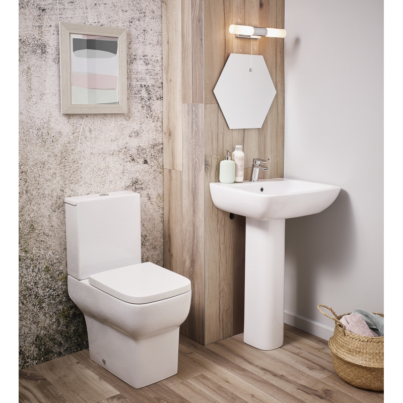 "Bella" 355mm(W) X 790mm(H) Close Coupled Toilet - Insitu