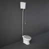 "Washington" 365mm(w) x 2585mm(h) High Level Traditional Toilet (Includes White Wood Soft Close Seat)