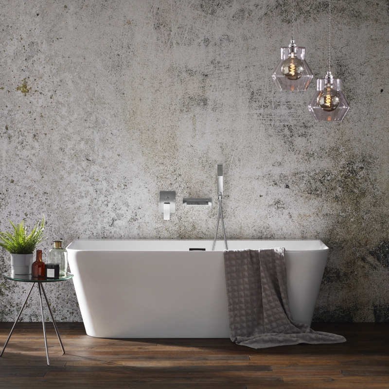 "Mono" 1680mm(L) x 570mm(W) Freestanding (Back to Wall) Twin Skinned Double-Ended Bath