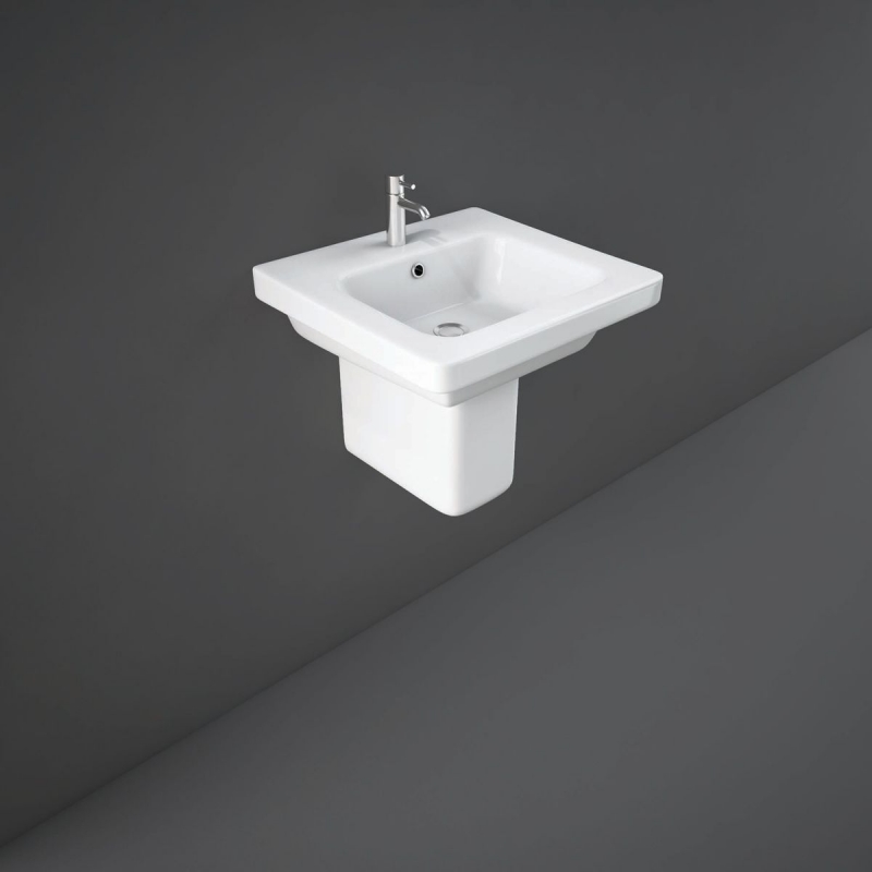 "Resort" 500mm(w) Basin & Semi-Pedestal (1 Tap Hole)