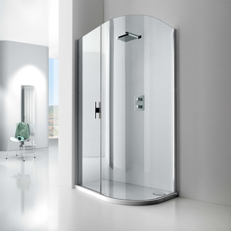 Lux Chrome Frameless Offset Quadrant Shower Enclosure