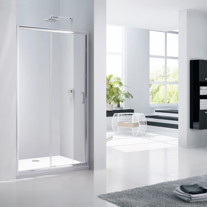 "Purity" Chrome Sliding Shower Door 700mm To 1600mm(W) x 1950mm(H) (11 Sizes)