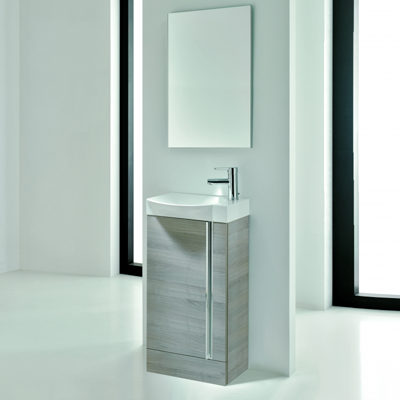 "Elegance" 445mm(w) x 770mm(h) x 245mm(d) Sandy Grey Floor Standing Vanity Unit & Mirror
