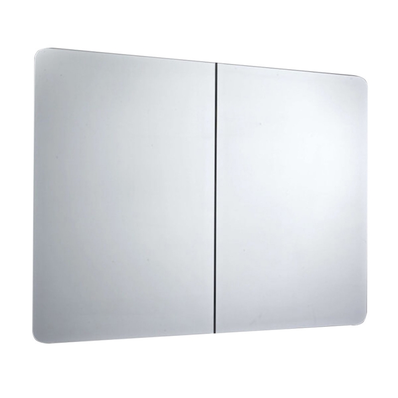 "Bramham" 800mm(W) x 660mm(H) Double Door Stainless Steel Mirror Cabinet (Double Sided Mirror & Adjustable Shelves)