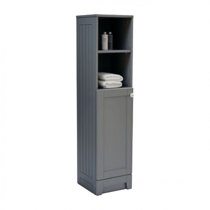 "Holborn" 346mm(W) x 1436mm(H) x 355mm(D) Dust Grey Tall Bathroom Cabinet