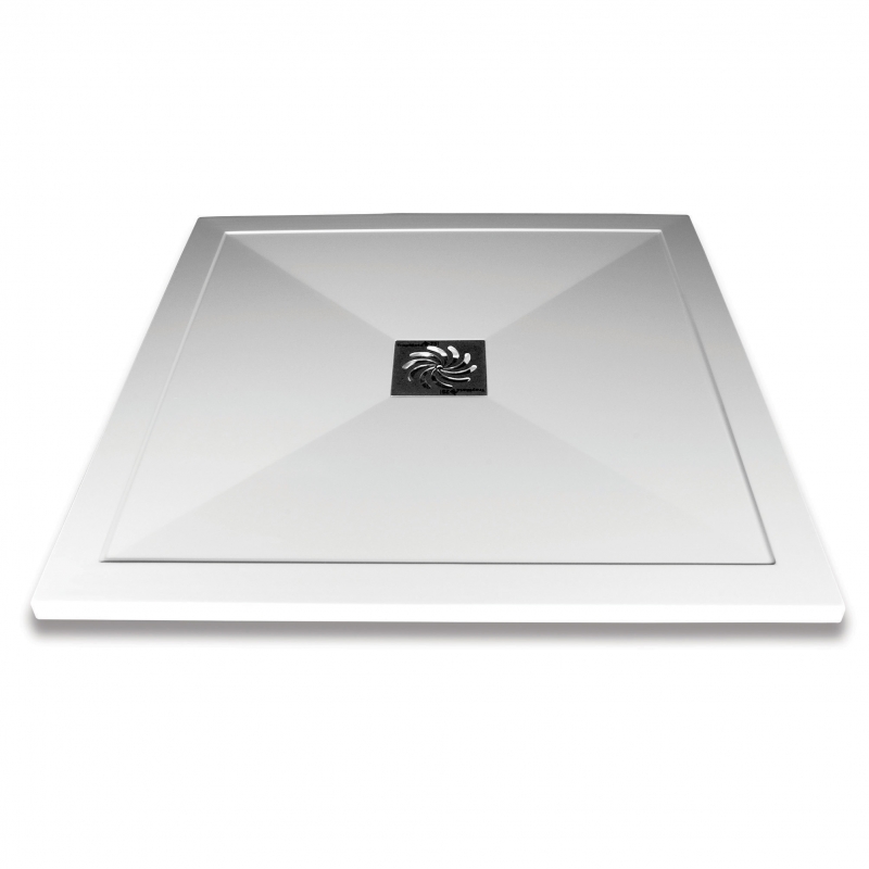 Designer Slimline Square "White" Shower Trays - 800mm To 1000mm(W) - Central Waste (3 Sizes)