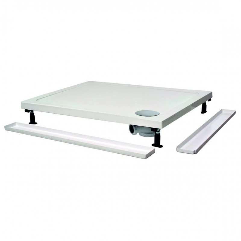 Extra Large Rectangular "White" Shower Trays - 1600mm To 1800mm(W) - Corner Waste (9 Sizes) Optional Plumb Kit (Plinths & Legs)