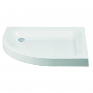 80mm(H) Offset Quadrant "White" Shower Trays - Corner Waste (4 Sizes - Left or Right Hand) Optional Plumb Kit - Plinth & Legs)