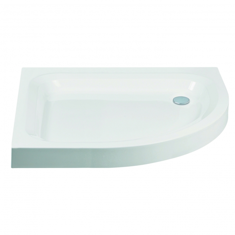 80mm(H) Offset Quadrant "White" Shower Trays - Corner Waste (4 Sizes - Left or Right Hand) Optional Plumb Kit - Plinth & Legs)