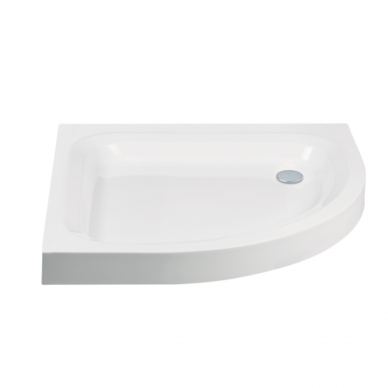 800mm(w) x 80mm(H) Quadrant "White" Luxury Shower Tray - Corner Waste (Optional Plumb Kit - Plinth & Legs)
