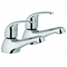 "Compact" Chrome Basin Hot & Cold Taps (Pair)