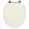 "Holborn" Antique White Soft Close Wooden Toilet Seat - 376mm(W) x 398mm(L) x 18mm(H)