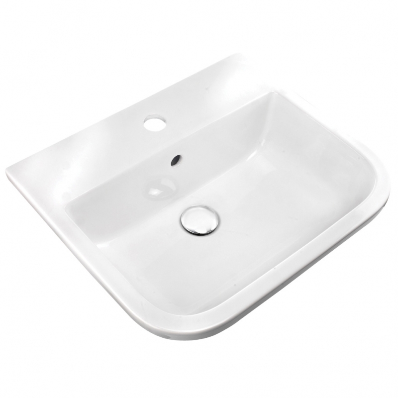 "Series 600"  500mm (w) x 190mm (h) x 425mm (d) Over Counter Rectangular Basin (1 or 2 Tap Holes)