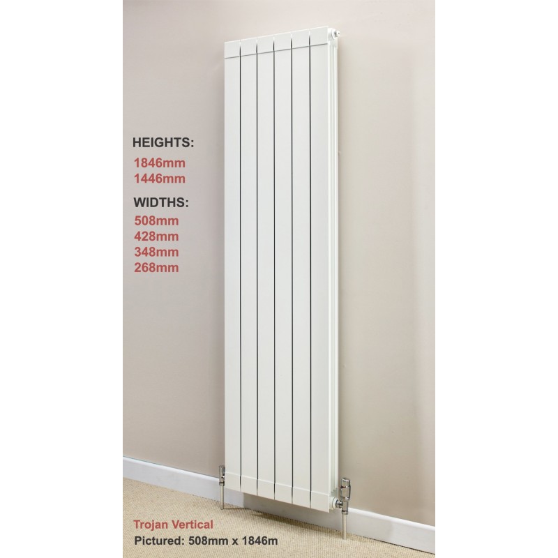 268mm (w) x 1446mm (h) Trojan White Aluminium