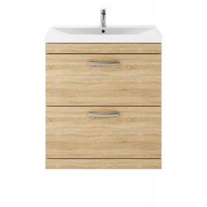 Athena Natural Oak 800mm Floor Standing Cabinet & Thin-Edge Basin