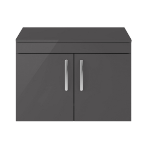 Athena Gloss Grey 800mm Wall Hung Cabinet & Worktop