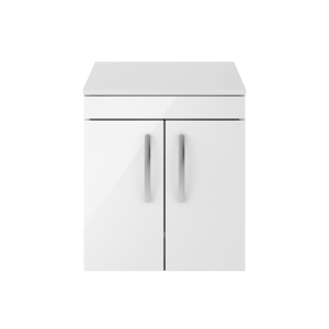 Athena Gloss White 500mm Wall Hung Cabinet & Worktop
