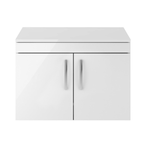 Athena Gloss White 800mm Wall Hung Cabinet & Worktop