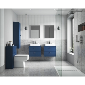 "Blocks" Satin Blue 600mm (w) x 853mm (h) x 260mm (d) Toilet Unit