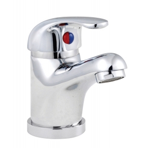 Eon D-Type Mono Basin Mixer Tap with Push Button Waste Single Handle