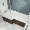 Square Shower Bath Left Handed 1500mm x 850mm - Insitu