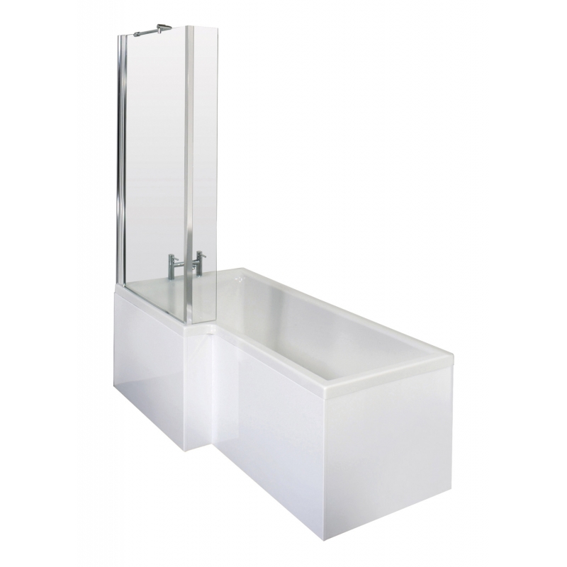 Square Shower Bath with Screen & Front Panel Left Handed Set 1700mm x 850mm