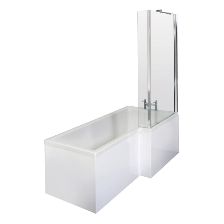 Square Shower Bath with Screen & Front Panel Right Handed Set 1500mm x 850mm