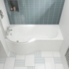 B-Shaped Shower Bath Left Handed 1500mm x 900mm - Insitu