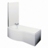 B-Shaped Shower Bath with Screen & Front Panel Left Handed 1500mm x 900mm